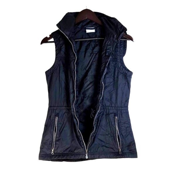 Columbia Mighty Lite Black Full Zip Hooded Nylon All Season Vest Size Small - Picture 3 of 8
